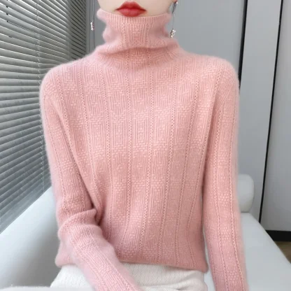 Slim Fit Long-Sleeved Pink Sweater