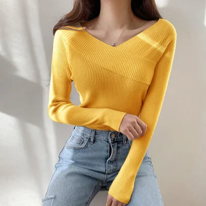Elegant Off-Shoulder Pink Pullover - Image 5