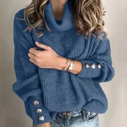 Warm Turtleneck Rose Pink Pullover - Image 5