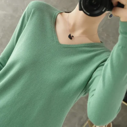 Long Sleeve V-Neck Rose Pink Sweater - Image 6