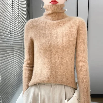 Slim Fit Long-Sleeved Pink Sweater - Image 3