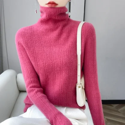 Slim Fit Long-Sleeved Pink Sweater - Image 6