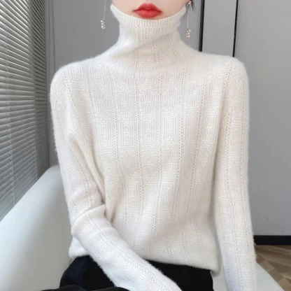 Slim Fit Long-Sleeved Pink Sweater - Image 2