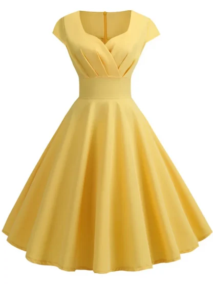 V-Neck Vintage Summer Dress - Image 7